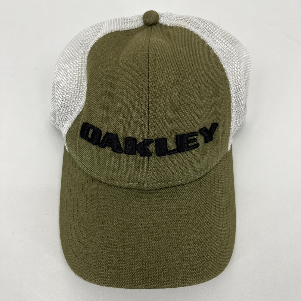 Oakley New Era 9FORTY Trucker Hat Mens Olive Green White Mesh Snapback Cap